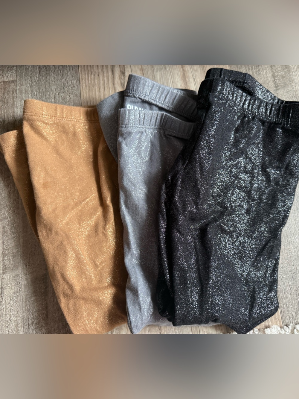 Old navy 4T Kids Shimmery Leggings - Black, Silver, gold